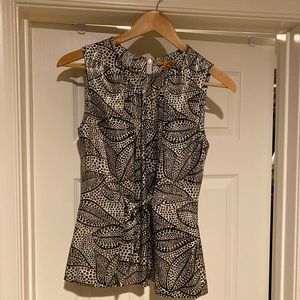 Tory Burch black and white sleeveless blouse